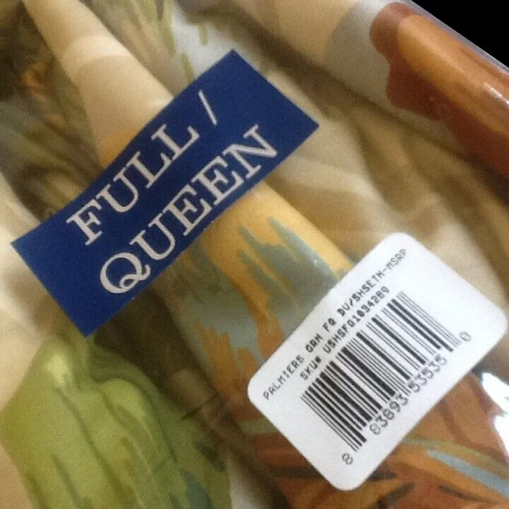 brand new Tommy Bahama Palmiers 100% Cotton QUEEN Duvet Cover + 2 Shams
